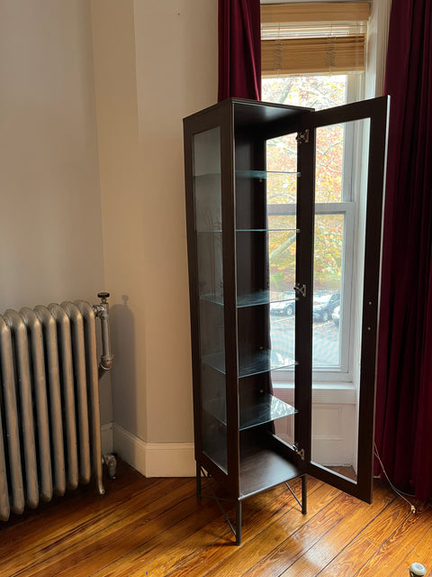 IKEA MILSBO Glass-Door Cabinet, W14.5xD15xH69"