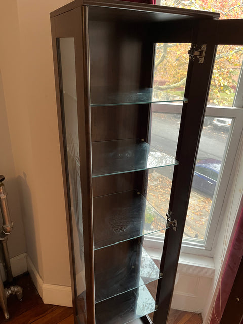 IKEA MILSBO Glass-Door Cabinet, W14.5xD15xH69"