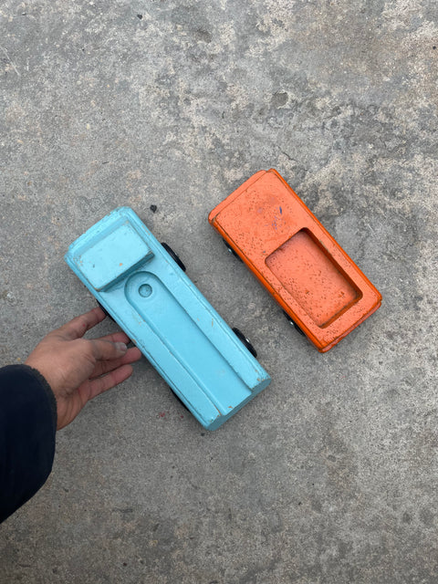 Old School Colorful Wooden Toy Cars