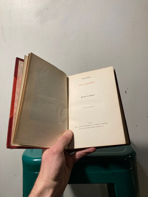 Old Goriot By Balzac First Edition