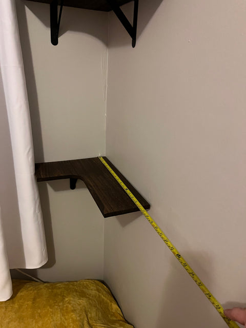 Set Of 4 Corner Floating Shelves, 17x12"