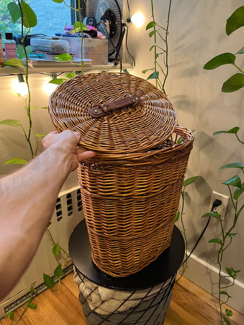 Wicker Laundry Basket With Lid