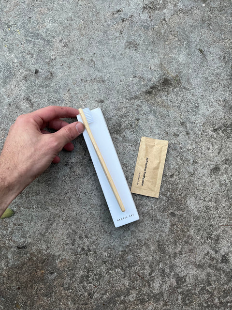 Bamboo Toothbrush & Mint Toothpaste Kit