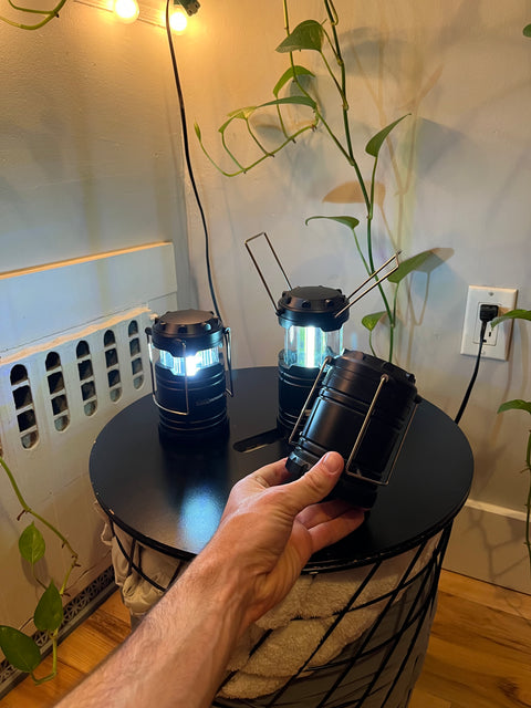 Three Portable Outdoor Camping LED Lanterns