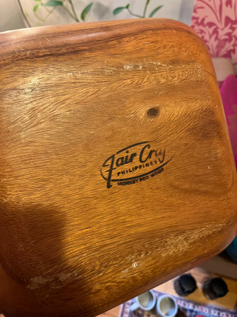 Rustic Wooden Serving Bowl
