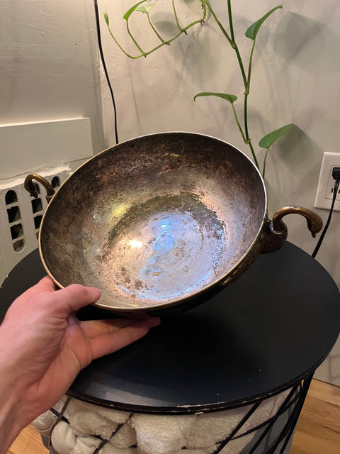 Vintage Brass Swan Decorative Bowl
