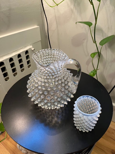 Klimchi Crystal Hobnail Jug & Matching Tumblers