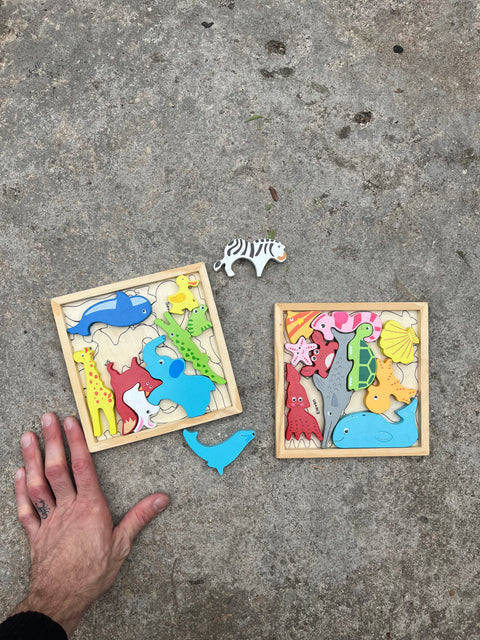 Two Cool Wood Animals Puzzles