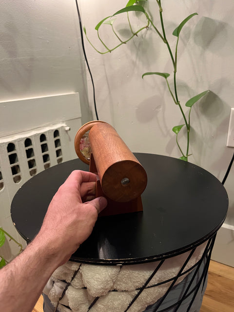 Vintage Wooden Double Wheel Kaleidoscope & Stand