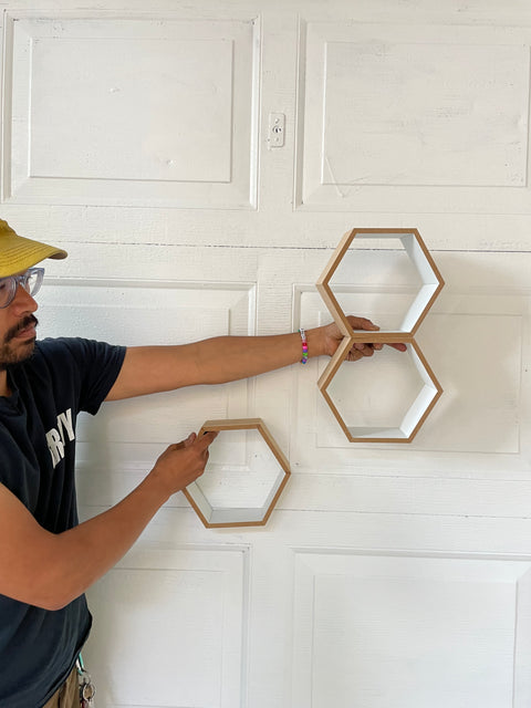 3 Hexagon Floating Shelves