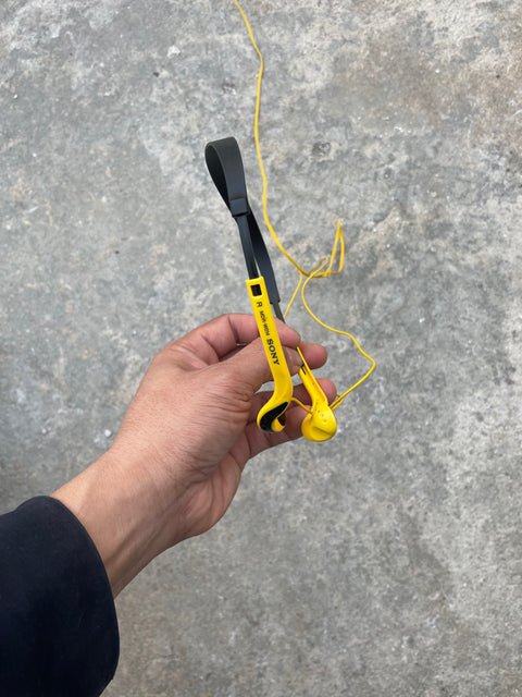 Sony Yellow Headphones to Listen to Soundgarden With