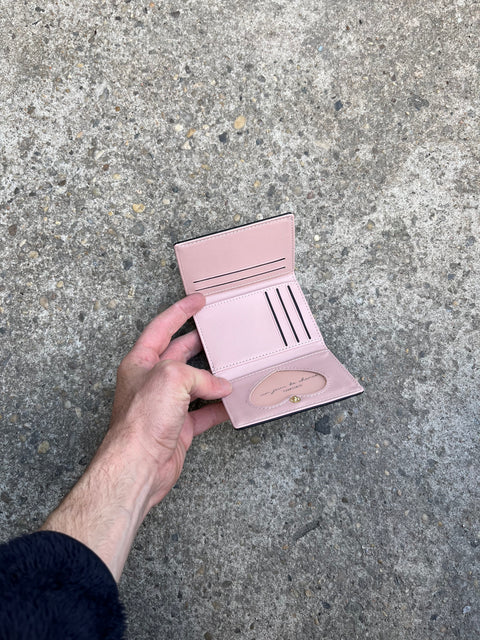 Brand New Black Outside Pink Inside Leather Wallet