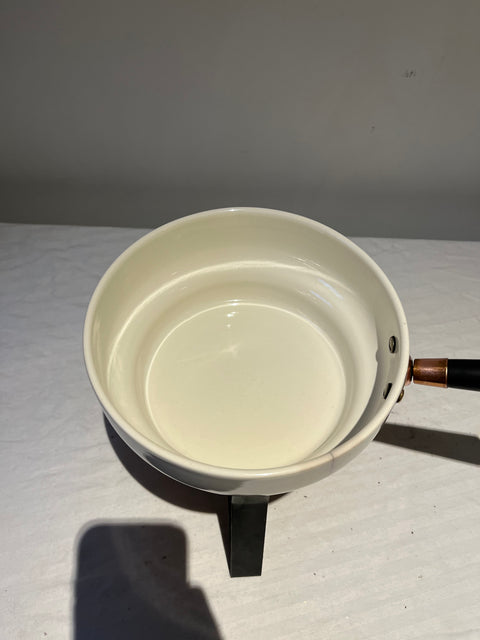 Vintage Copper And Enameled Fondue Set