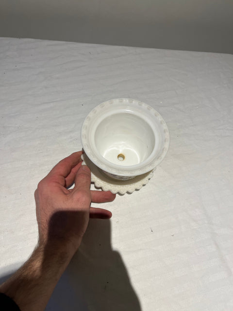 Vintage (And Rare) Milk Glass Planter & Saucer