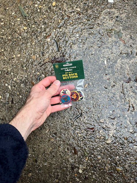 Defend Our Parks Pin Back Button Set