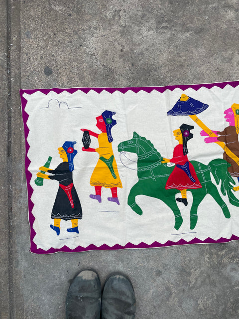Colorful Folk Art Tapestry