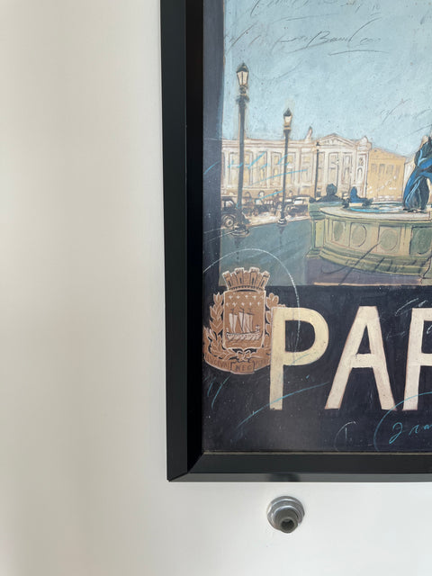 Biiiig "Vintage Paris Travel Poster" Print,28x42"