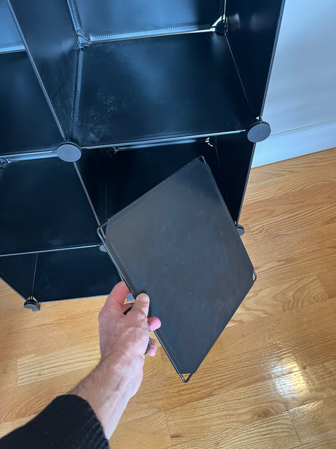 Black Modular 6-Cube Storage Closet Organizer, W24xD12xH37"