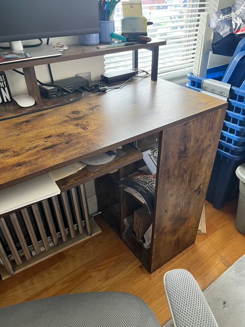 Industrial-style Computer Desk With Pull Out Keyboard Tray, W42xD19xH30"