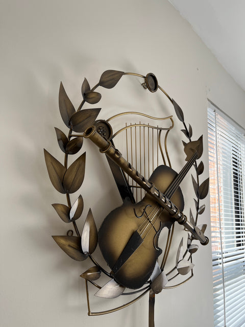 Metal Musical Instrument Wall Decoration, W25"
