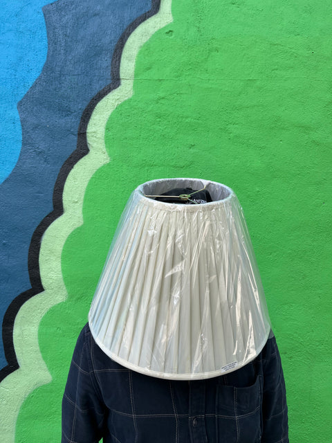 Pleated White Lamp Shade, 17"