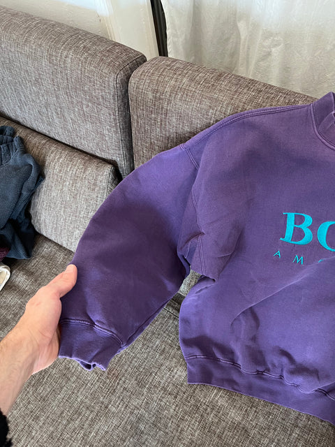 Vintage Hugo Boss America Purple Sweatshirt, Size L