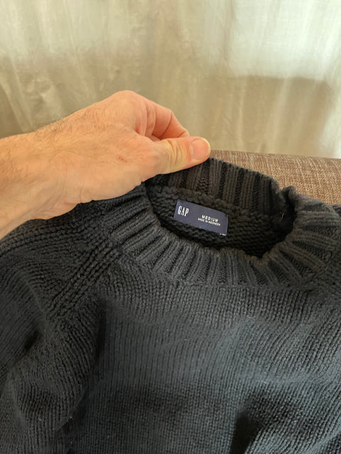 Gap Oversized Black Knit Sweater, Size M