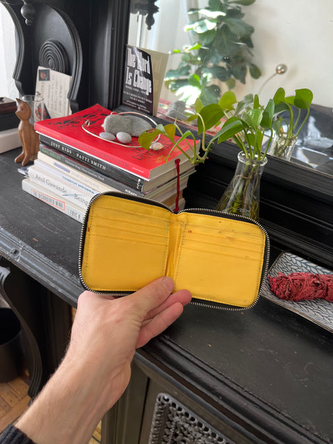 American Eagle Outfitters Black & Yellow Inside Zip Wallet