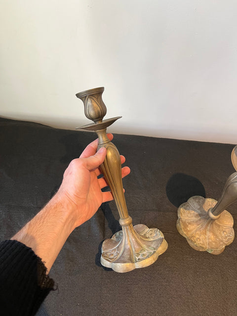 Elegant Brass Candleholders