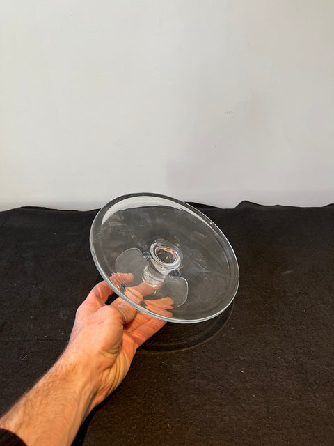 Clear Glass Pedestal Stand, 8" Wide