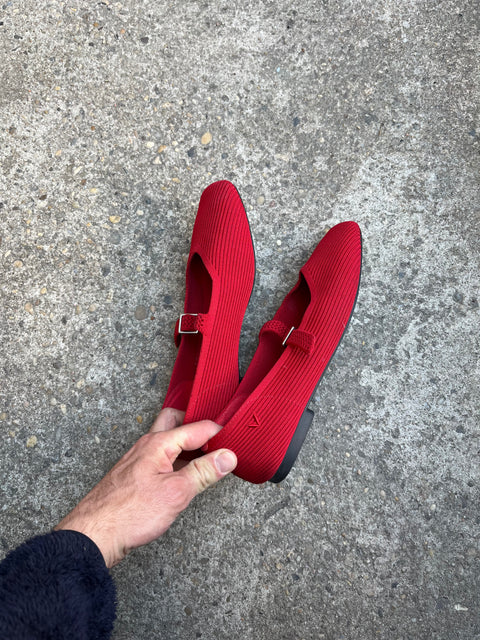 VIVIA Red Square-Toe Mary-Jane, Size EU 39.5