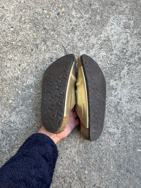 Birkenstocks Arizona Gold Sandals, Size EU 38