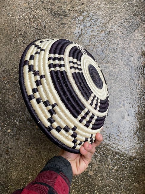 African Coil Basket Bowl, Star, 12"