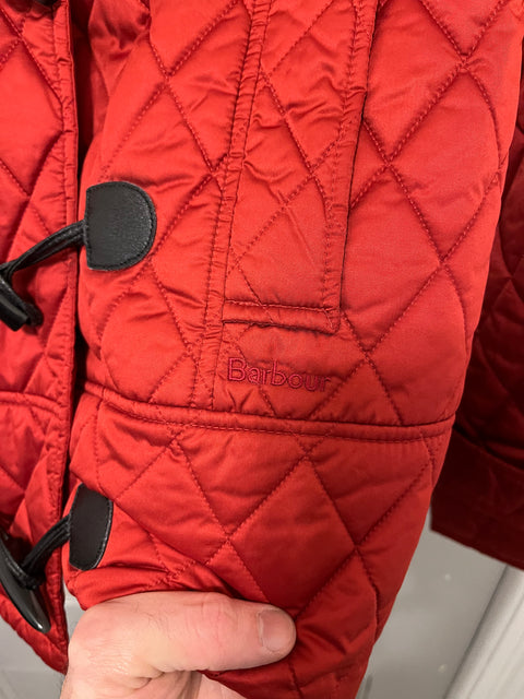 Barbour Alice Quilted Short Duffle Jacket, Size US 8 or EU 38