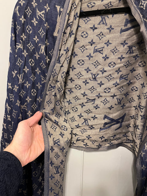 Blue & Beige Louis Vuitton Cashmere Blend Scarf/Shawl