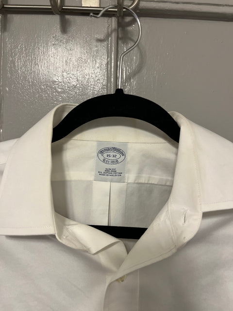 Brooks Brothers Dress Shirt, Size 15 32 Slim Fit