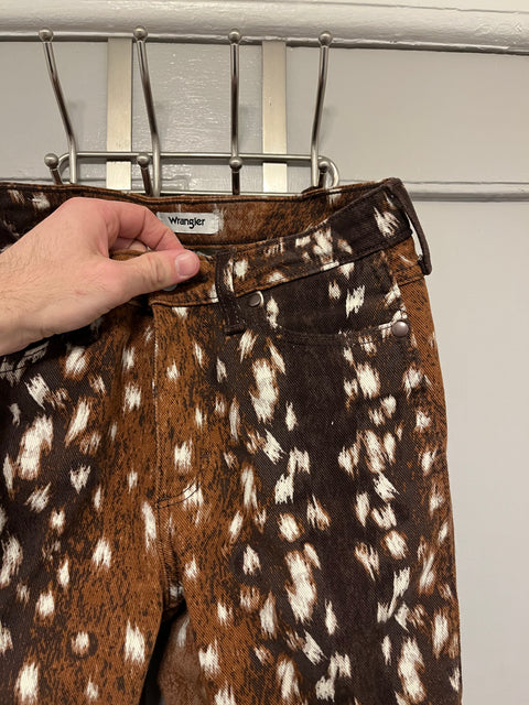 Dope Wrangler Women's Fawn Print Bootcut Jeans, Size 26x30