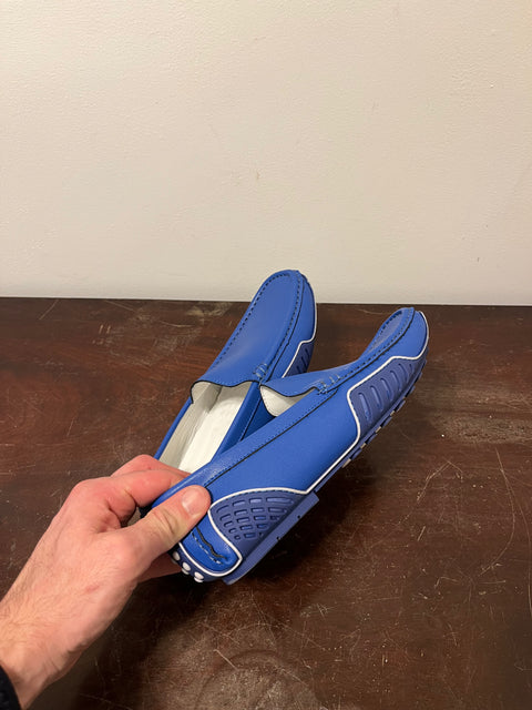 Like New LUODENG LANG Blue Driving Loafers, Size EU 39