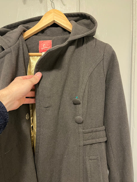 Vintage Lux Wool Coat Missing A Button, Size M