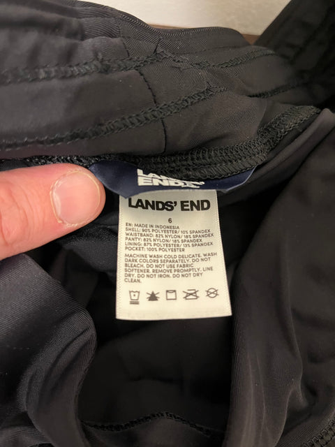 Brand New Lands' End Black Swim Shorts, Size 6
