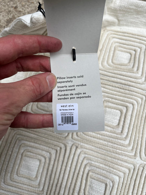Brand New West Elm Textured Decorative Cushion Cover, 20x20"