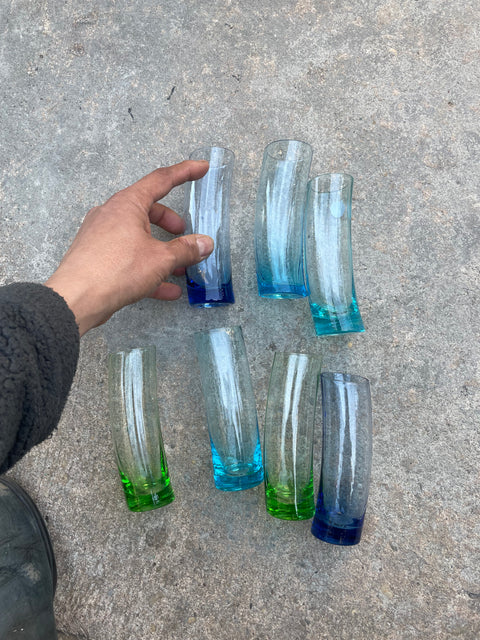 Random Beautiful Shot Glass in Green, Blue, or Light Blue (we have 7!)