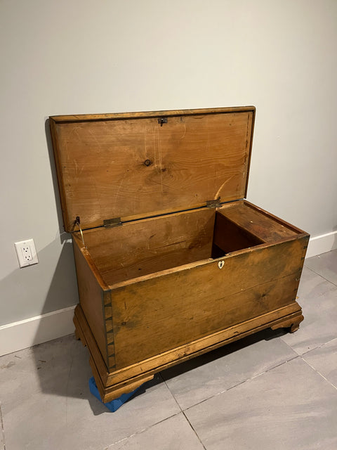 Early 19th Century Blanket Chest (One Leg Needs Repair), W38xD18xH22"