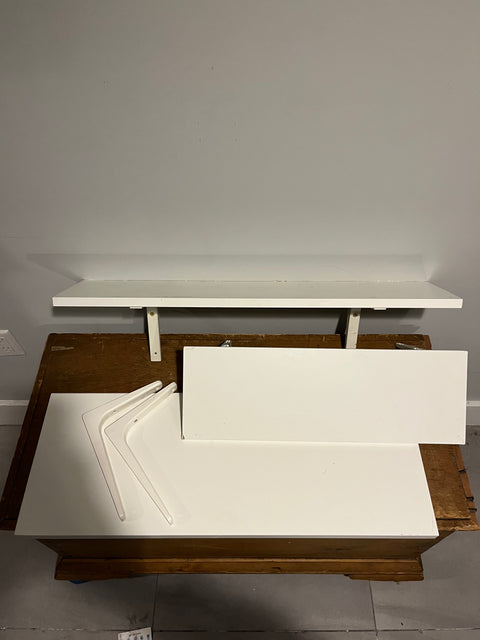 A Set Of 3 IKEA White Floating Shelves, 23-33"