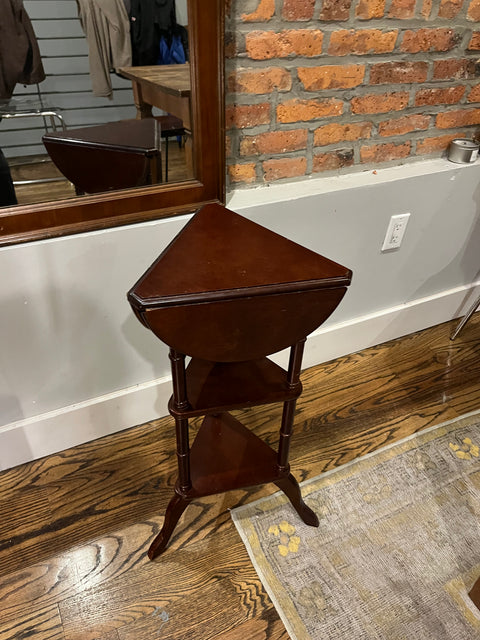 Super Cute Drop-Leaf 3 Legs Side Table, W18xH29"