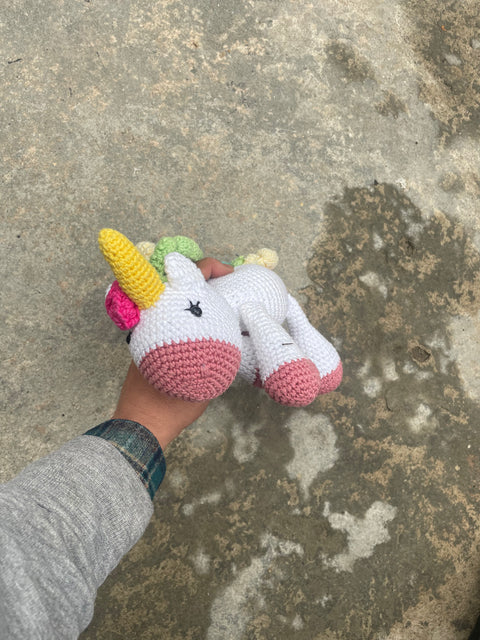 Colorful Crochet Unicorn Toy
