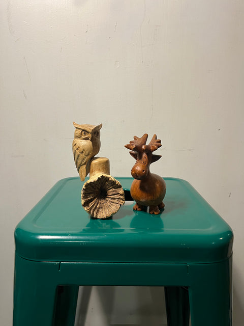 Two funky wooden animals