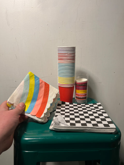 Party set of cupcake liners and napkins