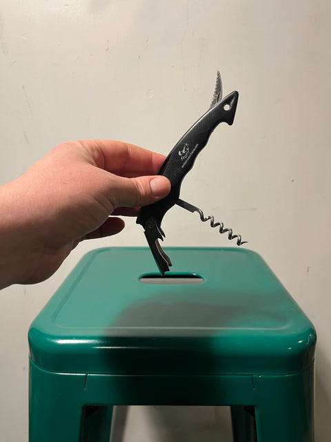 Black wine corkscrew