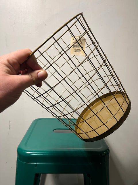 Gold-ish waste basket